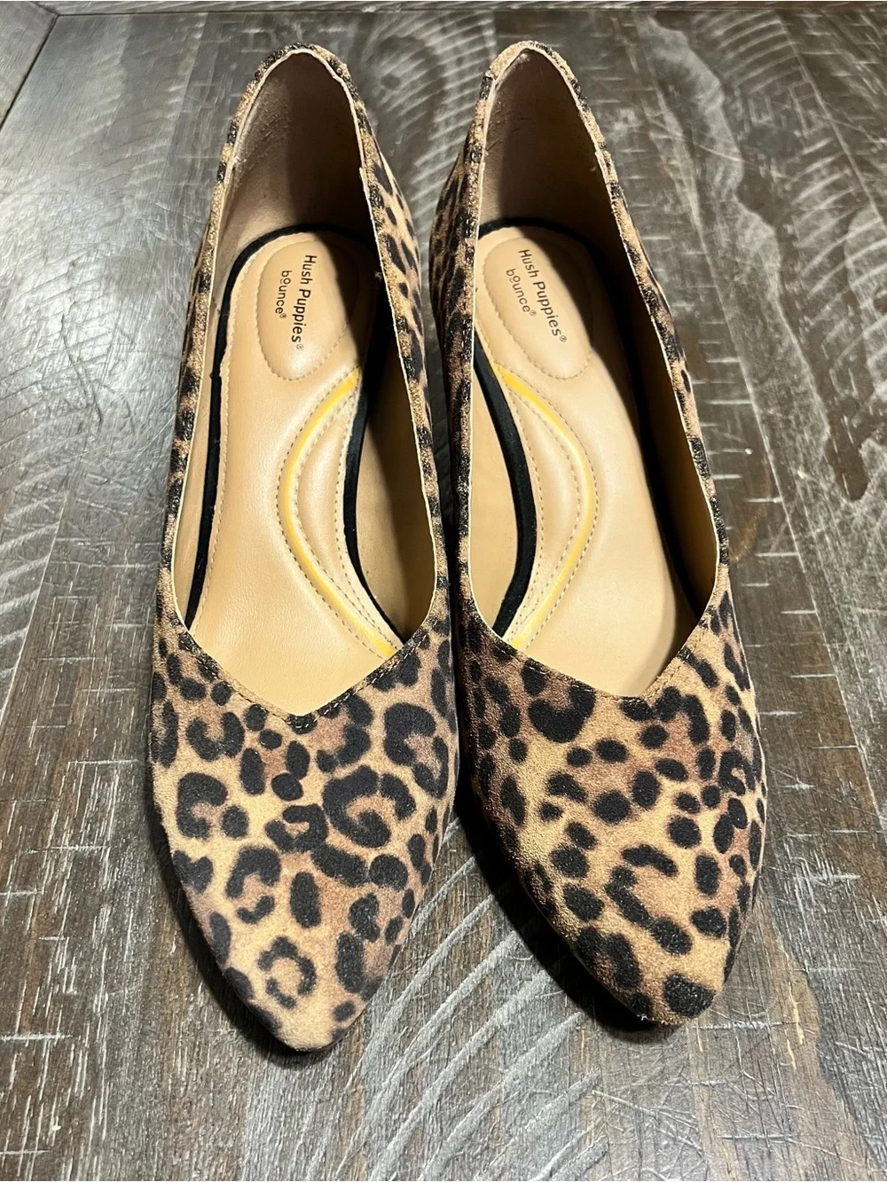 Hush Puppies Leopard-Print Ladies Heels Size 9.5M Like New